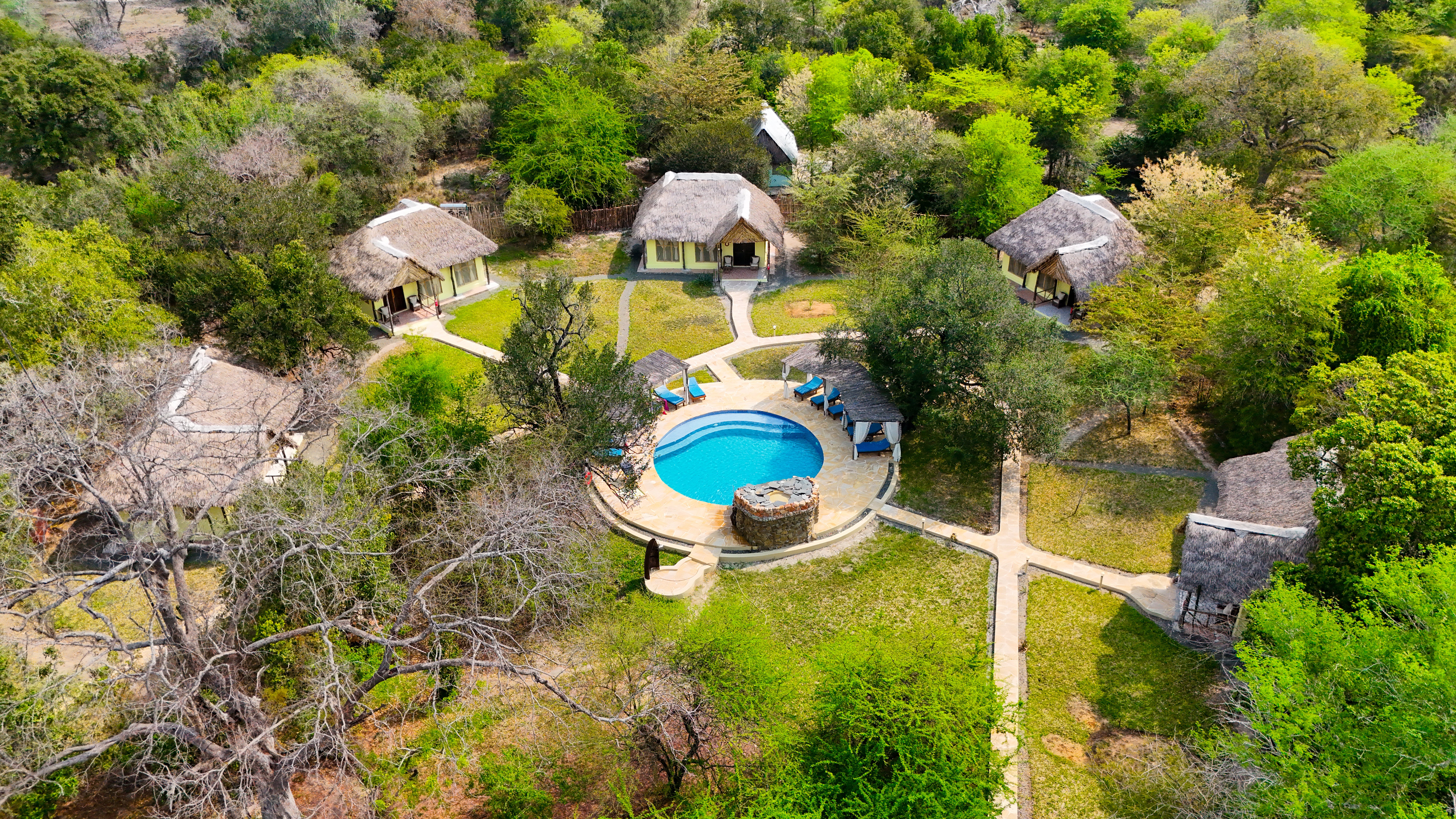 Africa Safari Selous Drone shot