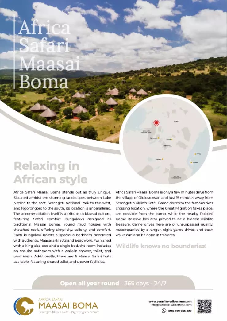 Africa Safari Maasai Boma Fact Sheet