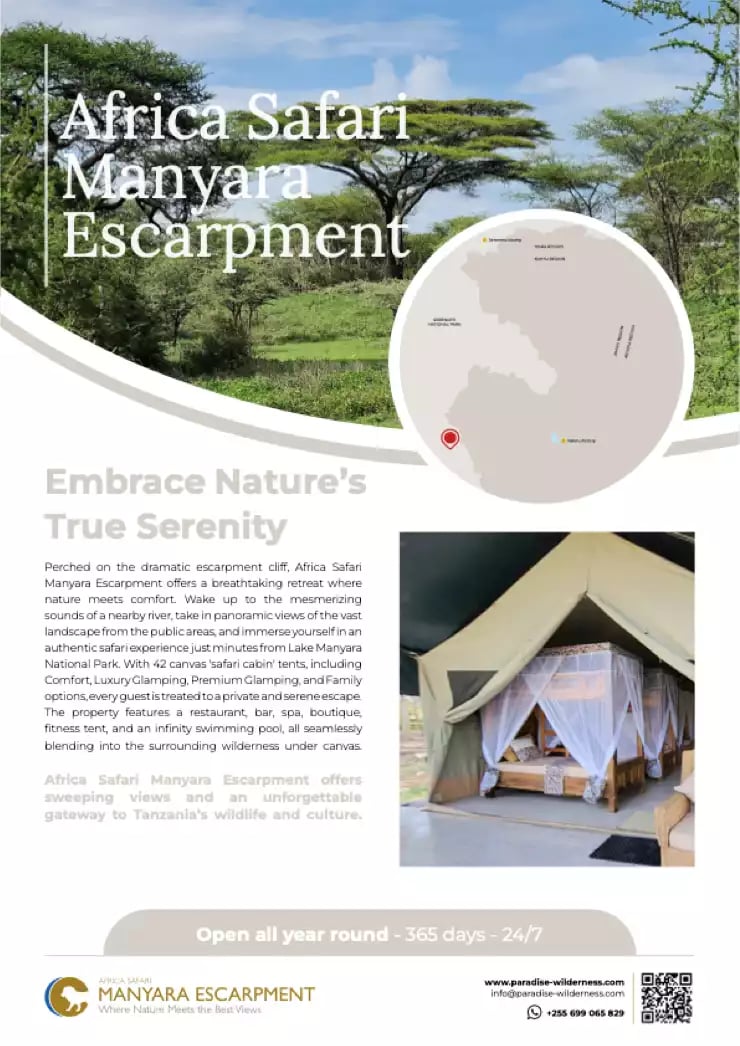 Africa Safari Manyara Escarpment Fact Sheet