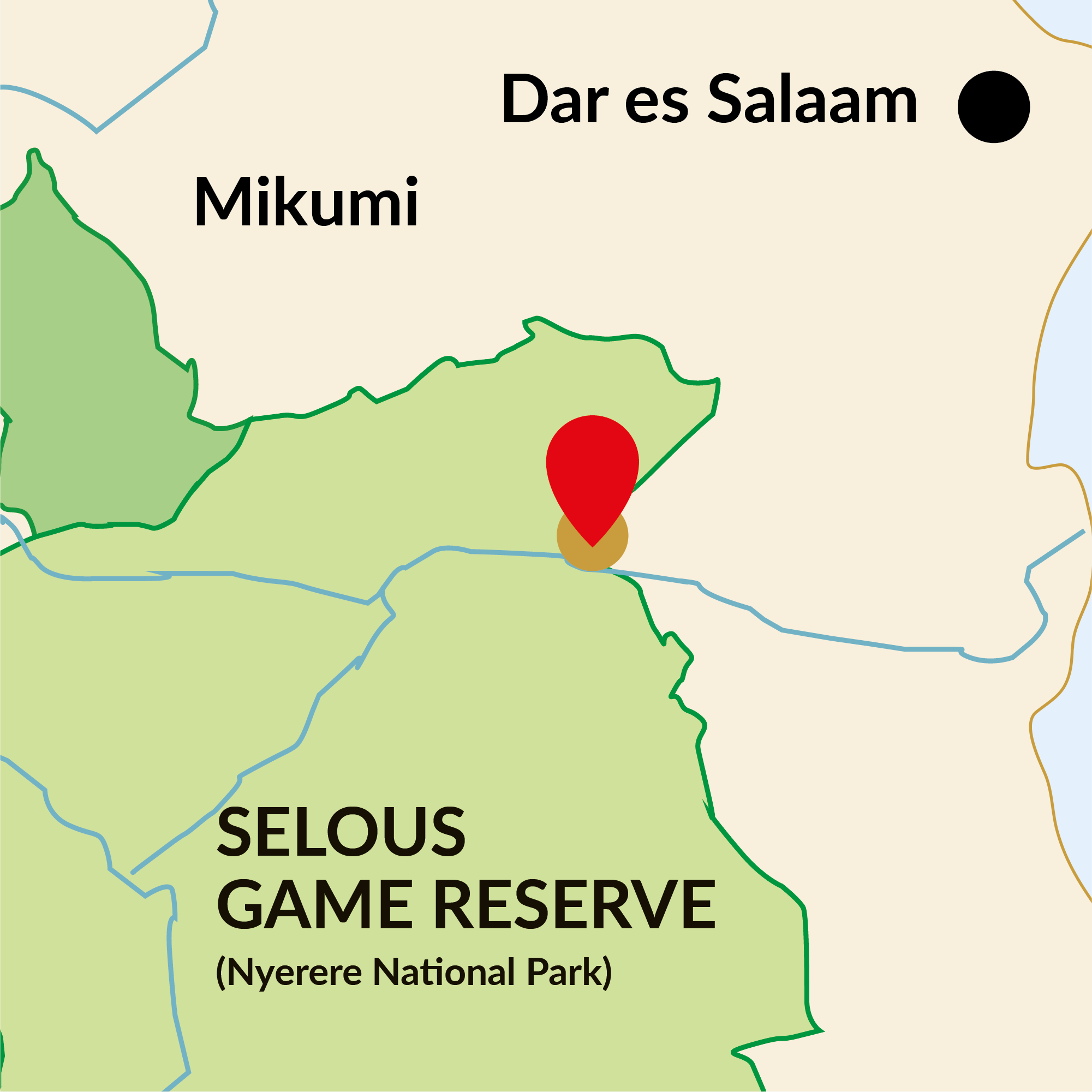 Africa Safari Nyerere Map_Square