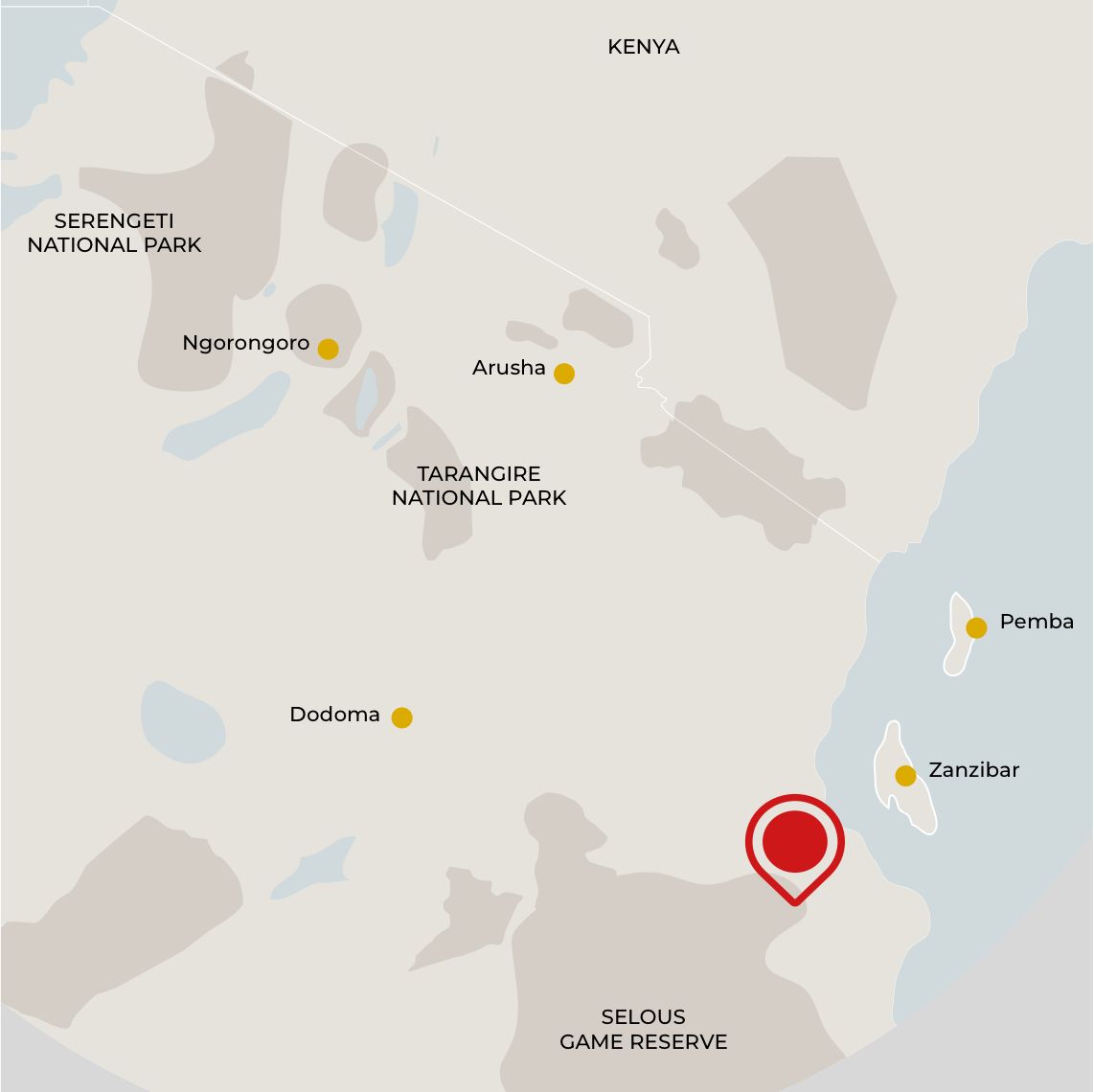 Beach Safari - Accommodations - Africa Safari Selous - Map 09